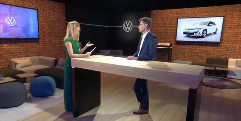Volkswagen press conference transformed to studio talk format